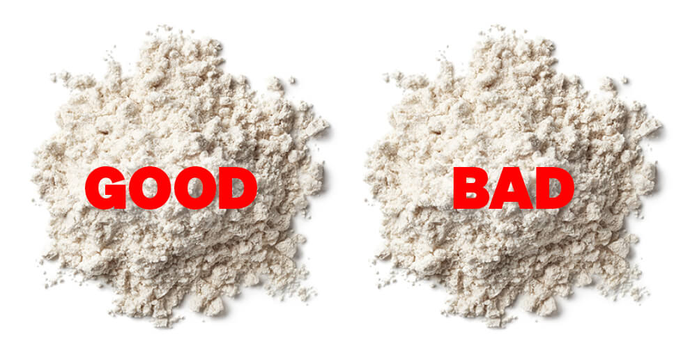 Good and Bad Powders separated into two different piles