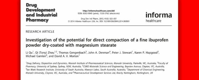 Investigation of the potential for direct compaction of a fine ibuprofen powder dry-coated with magnesium stearate